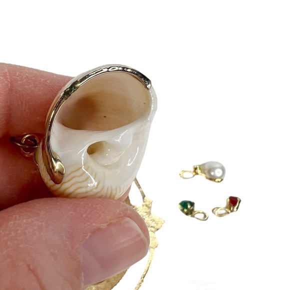 Lot of 9 Pendants: Shell, Stone, Rhinestone, Faux Pearl & Locket - Picture 9 of 10